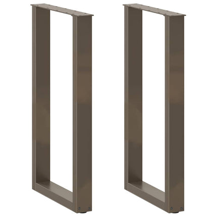 Barbordsben U-formade 2 st naturstål 40x(90-91) cm stål