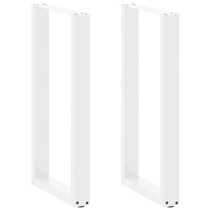 Barbordsben U-formade 2 st vita 50x(90-91) cm stål