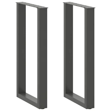 Barbordsben U-formade 2 st antracit 50x(90-91) cm stål