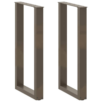 Barbordsben U-formade 2 st naturstål 50x(90-91) cm stål