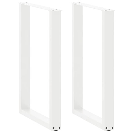 Barbordsben U-formade 2 st vita 60x(90-91) cm stål