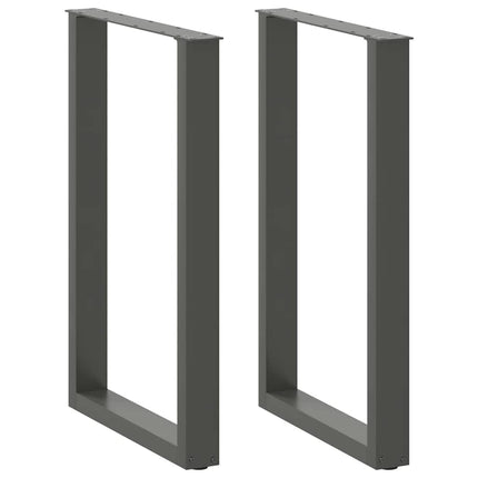 Barbordsben U-formade 2 st antracit 60x(90-91) cm stål