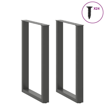 Barbordsben U-formade 2 st antracit 60x(90-91) cm stål