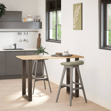 Barbordsben U-formade 2 st naturstål 60x(90-91) cm stål