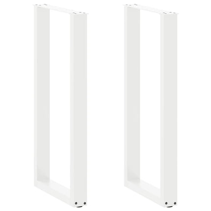 Barbordsben U-formade 2 st vita 40x(100-101) cm stål