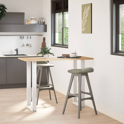 Barbordsben U-formade 2 st vita 40x(100-101) cm stål