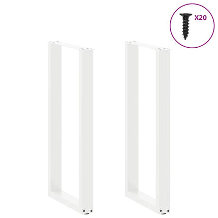 Barbordsben U-formade 2 st vita 40x(100-101) cm stål