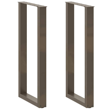 Barbordsben U-formade 2 st naturstål 40x(100-101) cm stål