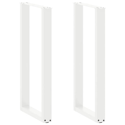 Barbordsben U-formade 2 st vita 50x(100-101) cm stål