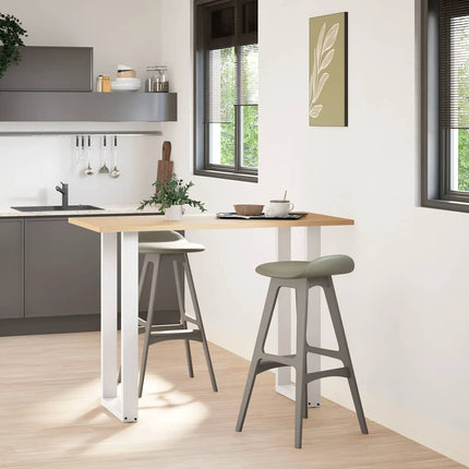 Barbordsben U-formade 2 st vita 50x(100-101) cm stål