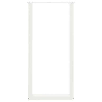 Barbordsben U-formade 2 st vita 50x(100-101) cm stål
