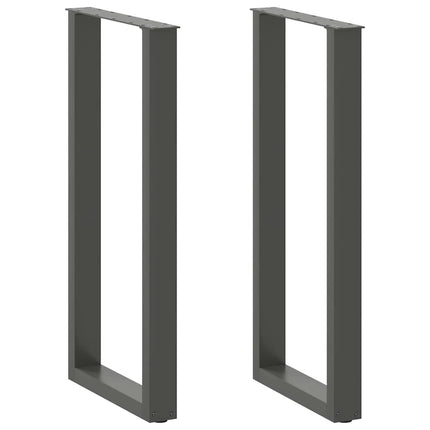 Barbordsben U-formade 2 st antracit 50x(100-101) cm stål