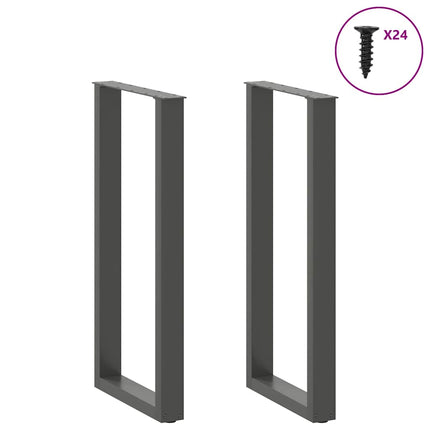 Barbordsben U-formade 2 st antracit 50x(100-101) cm stål