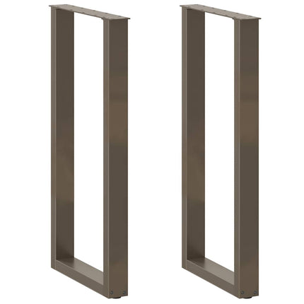 Barbordsben U-formade 2 st naturstål 50x(100-101) cm stål
