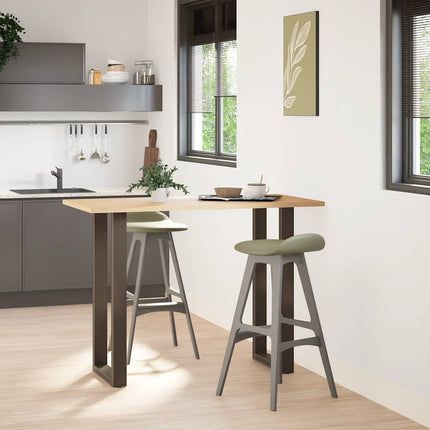 Barbordsben U-formade 2 st naturstål 50x(100-101) cm stål