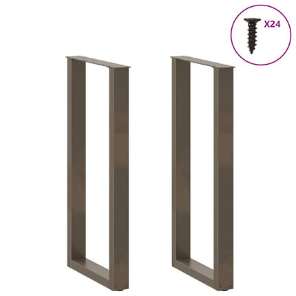 Barbordsben U-formade 2 st naturstål 50x(100-101) cm stål