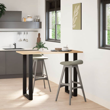 Barbordsben U-formade 2 st svarta 60x(100-101) cm stål