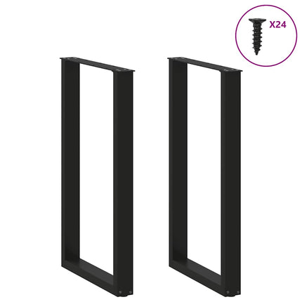 Barbordsben U-formade 2 st svarta 60x(100-101) cm stål
