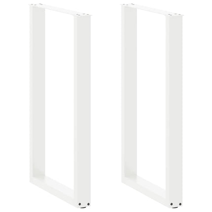 Barbordsben U-formade 2 st vita 60x(100-101) cm stål