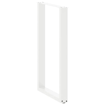 Barbordsben U-formade 2 st vita 60x(100-101) cm stål