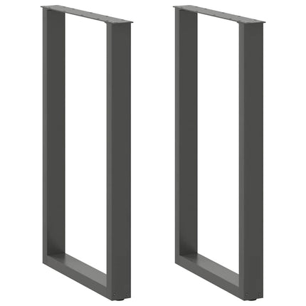 Barbordsben U-formade 2 st antracit 60x(100-101) cm stål