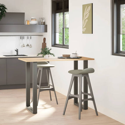 Barbordsben U-formade 2 st antracit 60x(100-101) cm stål