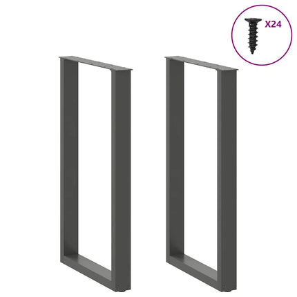 Barbordsben U-formade 2 st antracit 60x(100-101) cm stål