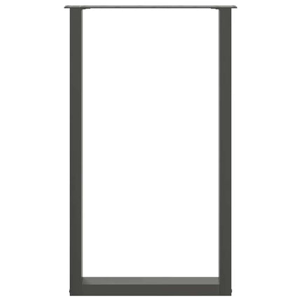 Barbordsben U-formade 2 st antracit 60x(100-101) cm stål