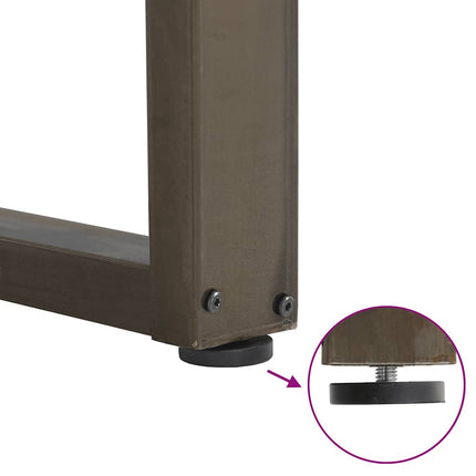 Barbordsben U-formade 2 st naturstål 60x(100-101) cm stål