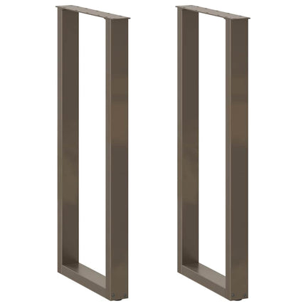 Barbordsben U-formade 2 st naturstål 40x(110-111) cm stål