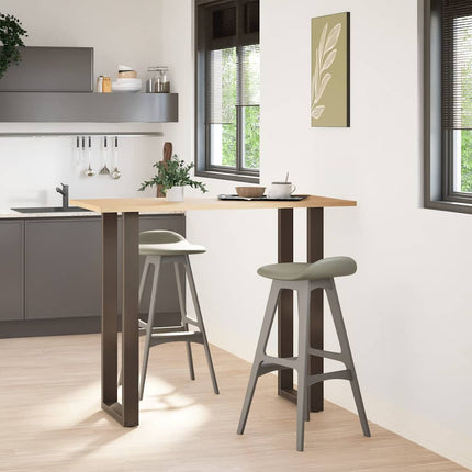 Barbordsben U-formade 2 st naturstål 40x(110-111) cm stål