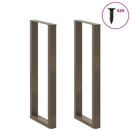 Barbordsben U-formade 2 st naturstål 40x(110-111) cm stål