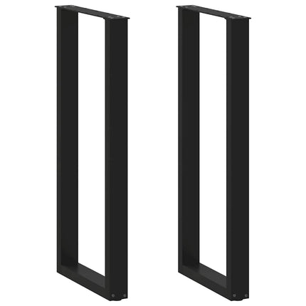 Barbordsben U-formade 2 st svarta 50x(110-111) cm stål