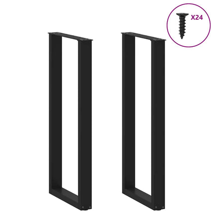 Barbordsben U-formade 2 st svarta 50x(110-111) cm stål