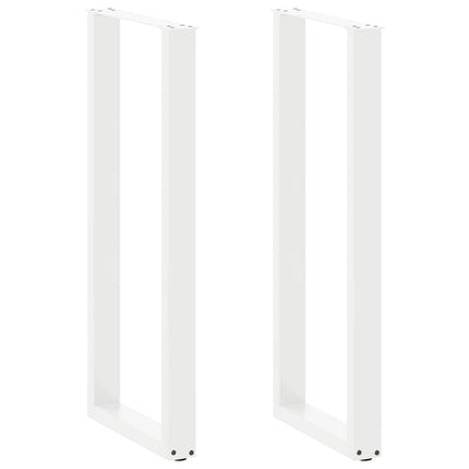 Barbordsben U-formade 2 st vita 50x(110-111) cm stål