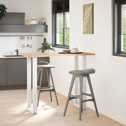 Barbordsben U-formade 2 st vita 50x(110-111) cm stål