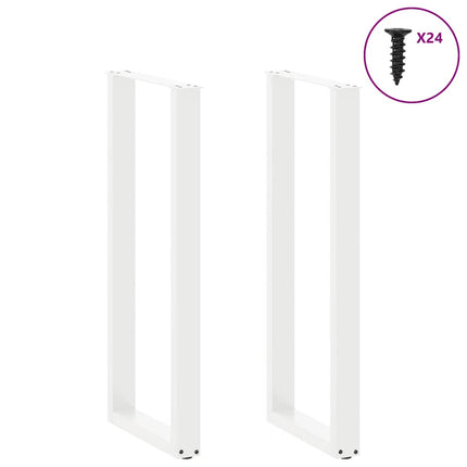Barbordsben U-formade 2 st vita 50x(110-111) cm stål