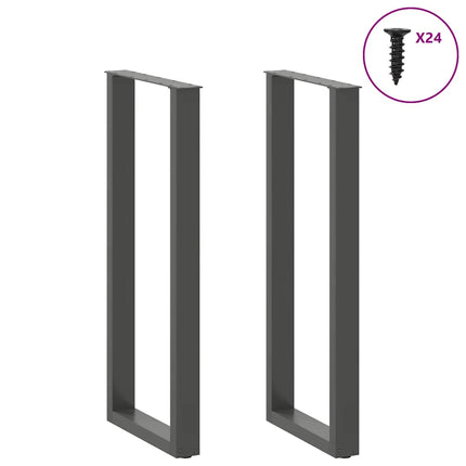 Barbordsben U-formade 2 st antracit 50x(110-111) cm stål