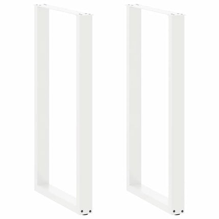 Barbordsben U-formade 2 st vita 60x(110-111) cm stål