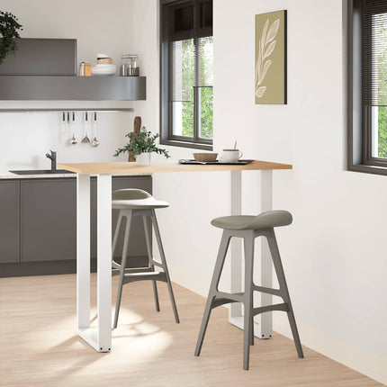 Barbordsben U-formade 2 st vita 60x(110-111) cm stål