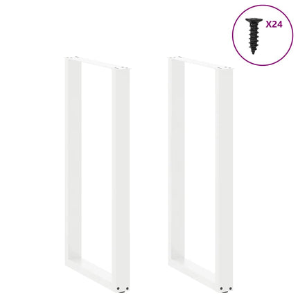 Barbordsben U-formade 2 st vita 60x(110-111) cm stål