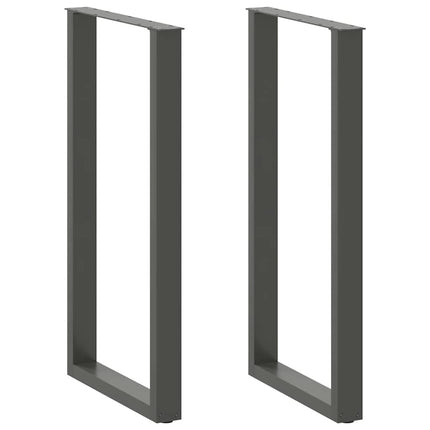 Barbordsben U-formade 2 st antracit 60x(110-111) cm stål