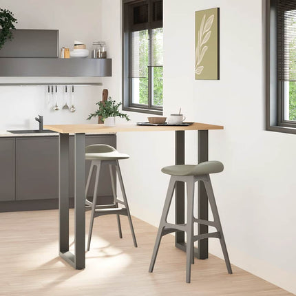 Barbordsben U-formade 2 st antracit 60x(110-111) cm stål