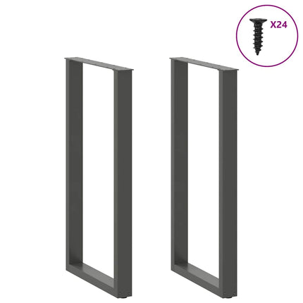 Barbordsben U-formade 2 st antracit 60x(110-111) cm stål