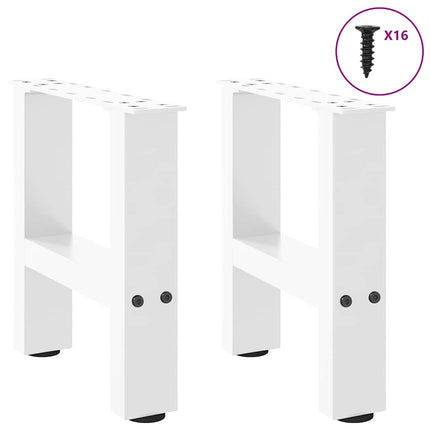 Soffbordsben vita 2 st 30x(30-31) cm stål