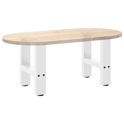 Soffbordsben vita 2 st 30x(30-31) cm stål