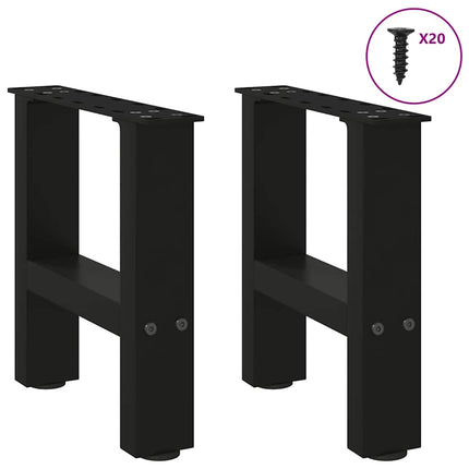 Soffbordsben svarta 2 st 40x(30-31) cm stål