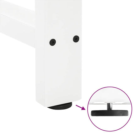 Soffbordsben vita 2 st 40x(30-31) cm stål