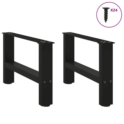 Soffbordsben svarta 2 st 50x(30-31) cm stål