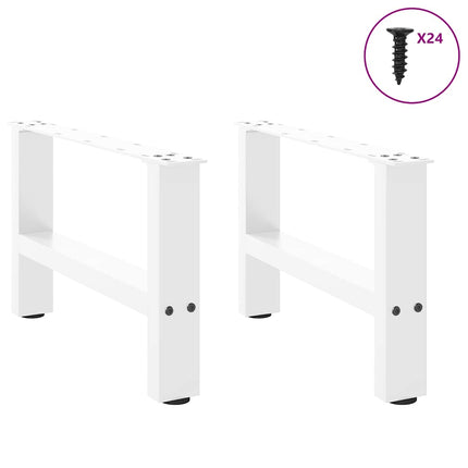 Soffbordsben vita 2 st 50x(30-31) cm stål
